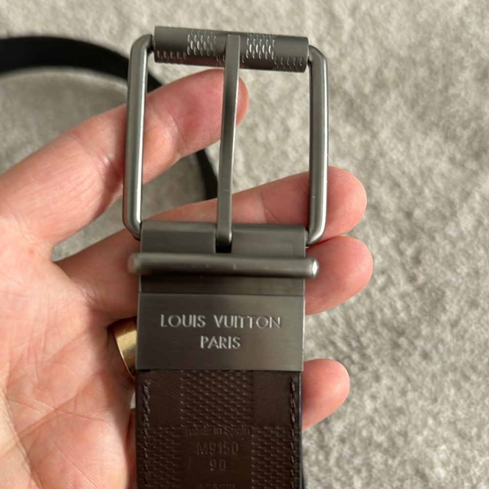 Louis Vuitton 40MM Reversible Damier Print Belt size 90
